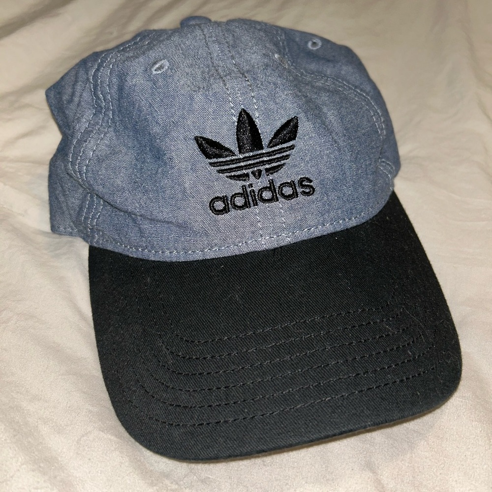 Adidas Denim Blue and Black Logo Cap